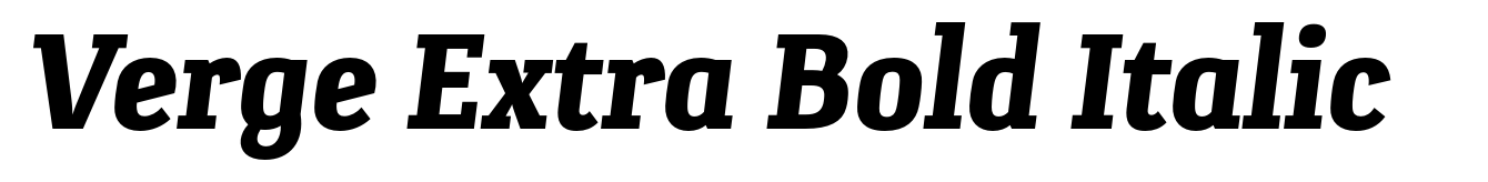 Verge Extra Bold Italic